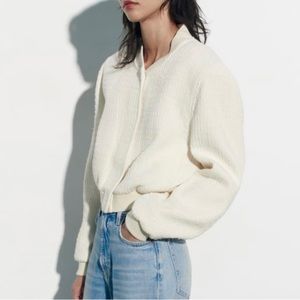 Zara Cropped Texture Bomber